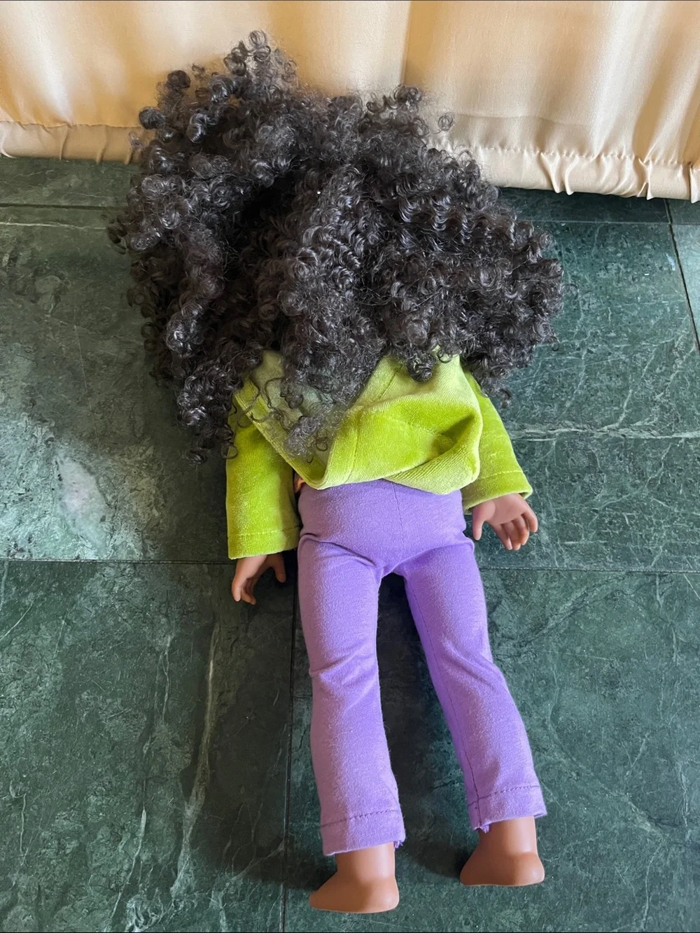 Green & Purple Doll Outfit with Orange Top for Kids
